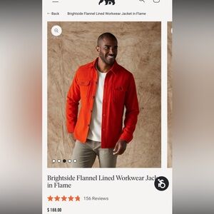 The Normal Brand Men's Bright Orange Shirt Jacket